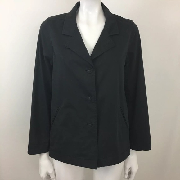 Eileen Fisher Black Button Front Jacket Sz M - Picture 1 of 5